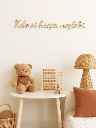 Nápis pro dětský pokoj plný radosti. 🤎 #napis #drevenynapis #detskadekorace #dekoracenastenu #detskaizba #detskypokojicek...